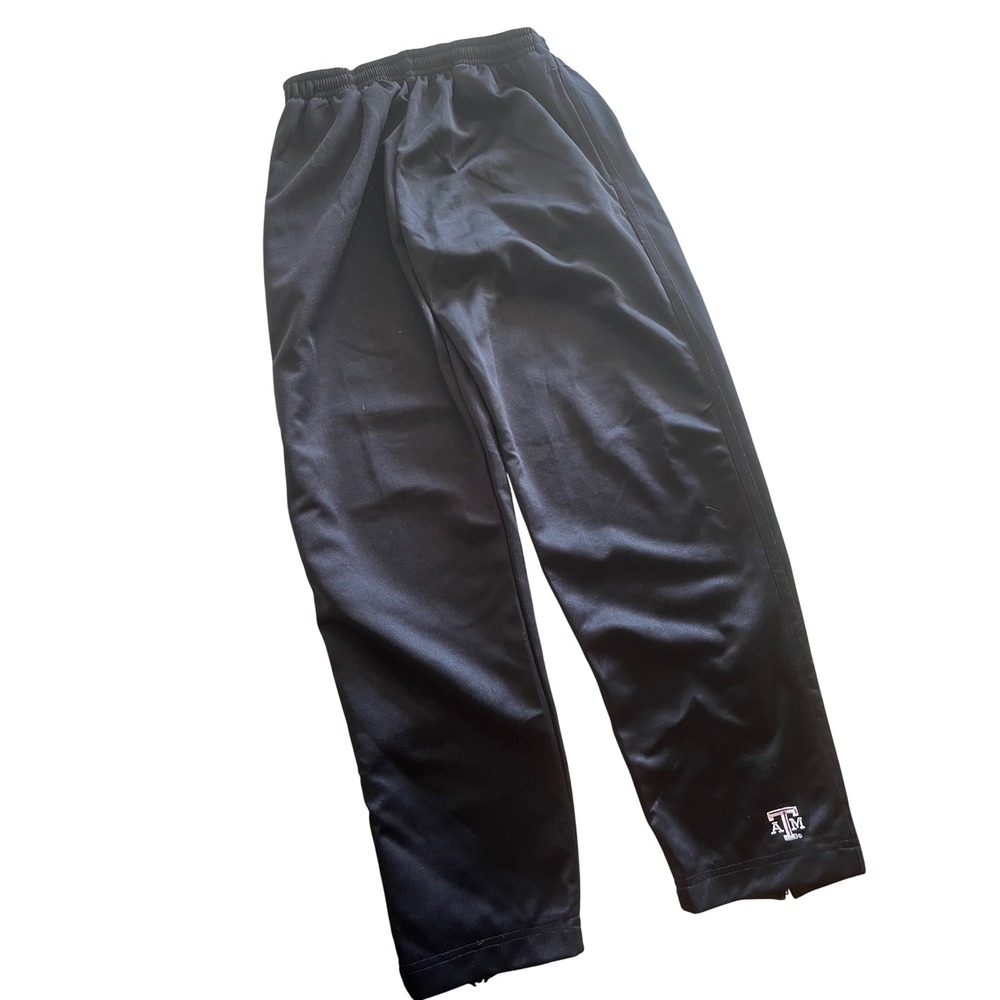 Team Apparel Texas A&M Aggies Mens XL Black Track Pants Ankle Zip Activewear